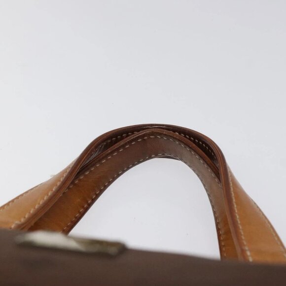 MCM Logogram Vicetos Hand Bag Nylon Brown Gold Auth bs24481 - Picture 9 of 16